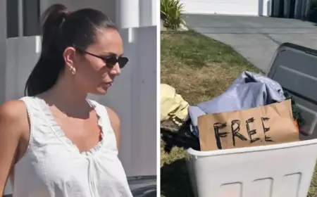 Tess Crosley Displays New Sign Outside Home