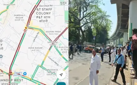 Metro Pillar Collapse in Mulund West: LBS Marg Faces Heavy Traffic Jam