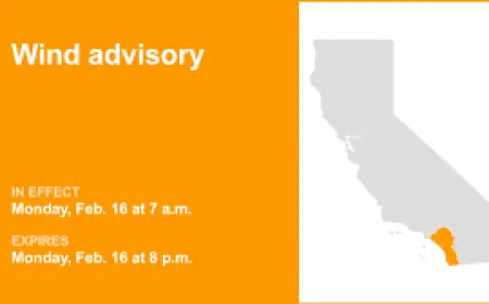 Wind Advisory Issued for Southern California; Strong Gusts Expected Through Wednesday Morning
