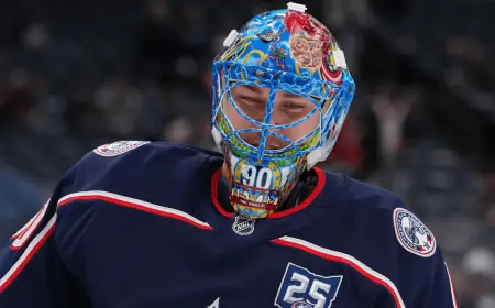 Merzlikins' Olympic Start Ends in 5-1 Loss to U.S.; Werenski Makes Early Impact