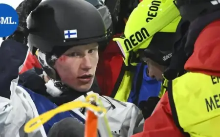 Elias Lajunen Conscious, Moving After Intense Fall Ends Olympic Bid