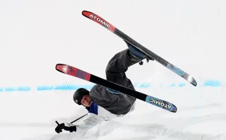 Elias Lajunen stretchered off after violent crash in men’s big air qualifier