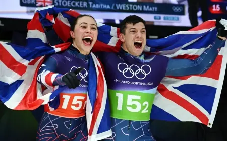 Matt Weston and Tabitha Stoecker win thrilling mixed team skeleton gold at Winter Olympics