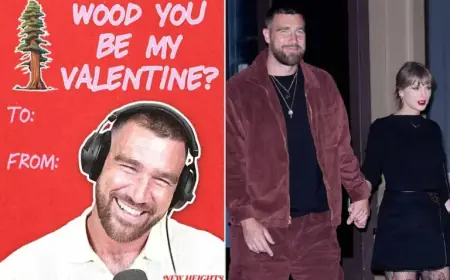 Travis Kelce Playfully Mentions Taylor Swift in Valentine’s Podcast Post