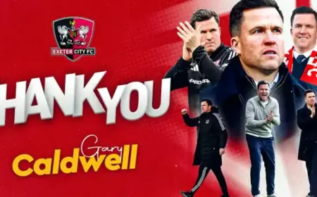 Gary Caldwell Departs as Exeter City Manager