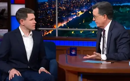 Stephen Colbert: network pulled interview with james talarico over FCC equal-time fears