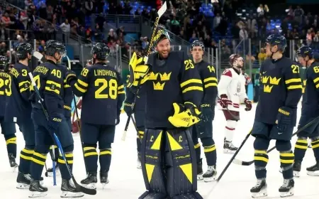 usa hockey olympics: Sweden beats Latvia to set up quarterfinal with U.S.