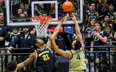 michigan vs purdue: No. 1 Michigan Outmuscles Purdue, 91-80 at Mackey Arena