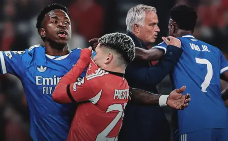 benfica vs real madrid: Mourinho criticised for reaction after Vinicius abuse allegation halts tie
