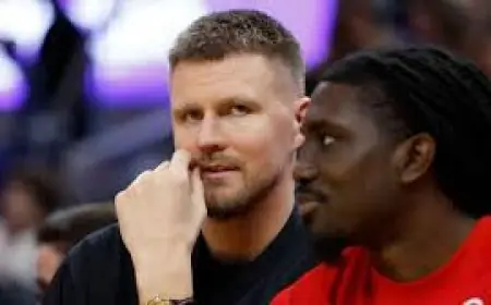 Kristaps Porziņģis poised to debut for Warriors as Steph Curry sits out against Celtics