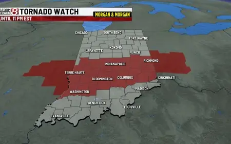 Bloomington Tornado: Watch Extended Before Later Expiration as Damage Is Noted at Monroe County Airport