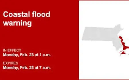 Coastal Flood Warning Upgraded for Four Massachusetts Counties; Separate Watch Covers Three More