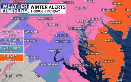 Baltimore Weather: Nor'easter Brings Rain Then Heavy Snow Sunday into Monday