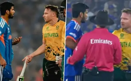 Washington Sundar, David Miller Clash During Drinks Break in IND vs SA T20 World Cup 2026 Match