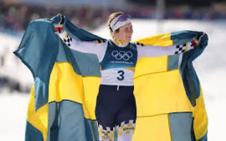 Womens 50km Mass Start: Ebba Andersson powers to historic Olympic gold