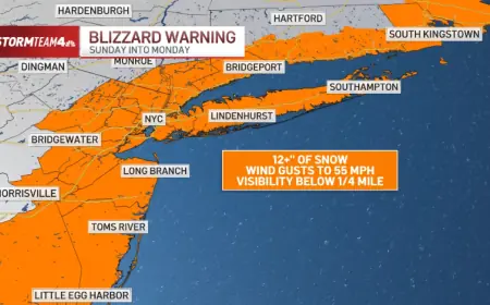 Blizzard Warning NYC: Travel Ban, State of Emergency, NYC Schools Closed Monday Amid New York Blizzard