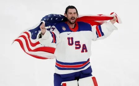 Connor Hellebuyck Stonewalls Canada, Delivers 41-Save Night as USA Ends 46-Year Olympic Gold Drought