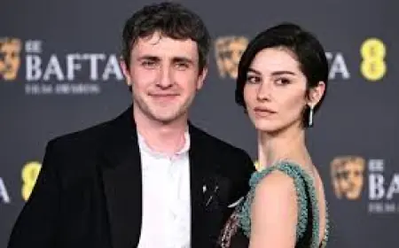 Paul Mescal and Gracie Abrams coordinate a PDA-filled red carpet debut at the BAFTAs 2026
