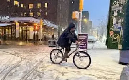 New York Snow and north-east blizzard shut down travel as records fall