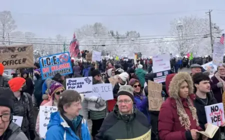 Hundreds Protest Proposed ICE Facility at Merrimack Town Hall Rally