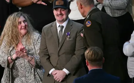 National Guard Families Present as Andrew Wolfe Receives Purple Heart at State of the Union