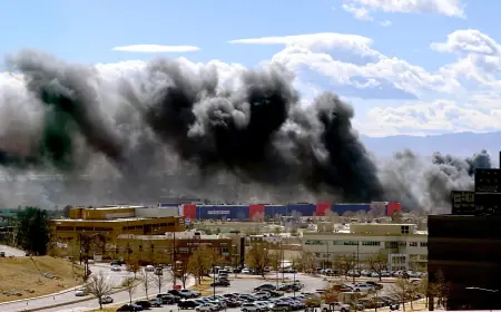 Thornton Fire forces evacuations near 84th Avenue and Huron as I-25 shuts down under thick black smoke