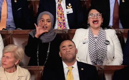 Rashida Tlaib and Ilhan Omar clash with Trump as rashida tlaib joins heckling at State of the Union