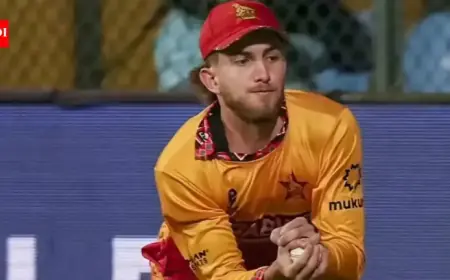 Sikandar Raza Celebrates as Brian Bennett’s Catch Dismisses Shai Hope