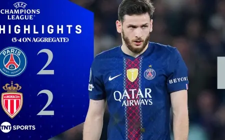 Psg Vs Monaco: PSG 2-2 Monaco (5-4 agg) — holders reach Champions League last 16 in psg vs monaco tie