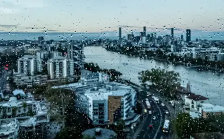 Weeklong Rain Soaks Brisbane, Bringing Muggy Conditions