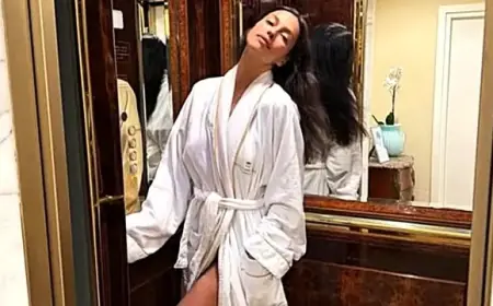 Irina Shayk Stuns in White Robe During Sanremo 2026 Appearance