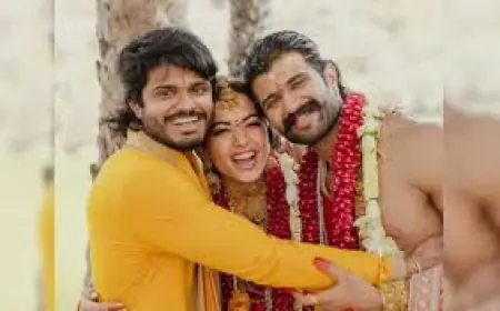 Rashmika Mandanna Welcomed as 'Vadina' While Sculpted Gold and Sacred Armour Redefine Groom Styling