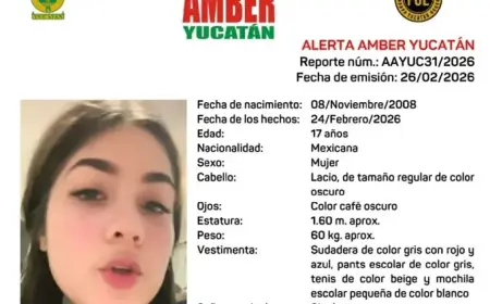 Amber Alert Activated for Missing Teen María Fernanda Gómez Palma in Yucatán