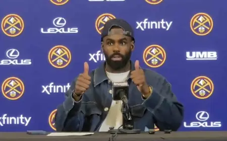 Watch Nuggets’ Tim Hardaway Jr’s Viral 20-Second Podium Moment After Only One Reporter Shows Up