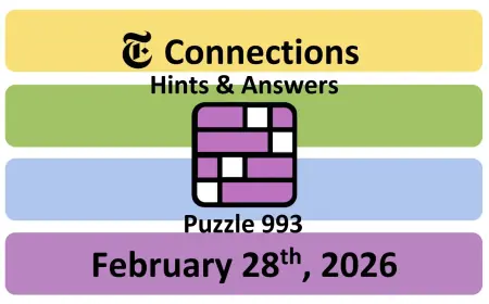 NYT Connections Hints and Answers Today — Saturday, February 28, 2026 (#993)