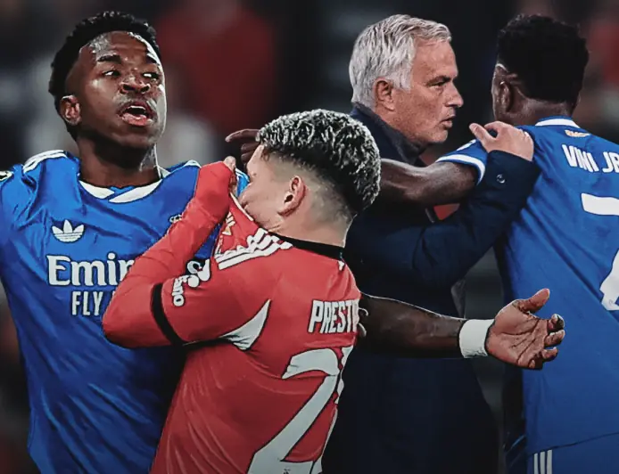 benfica vs real madrid: Mourinho criticised for reaction after Vinicius abuse allegation halts tie