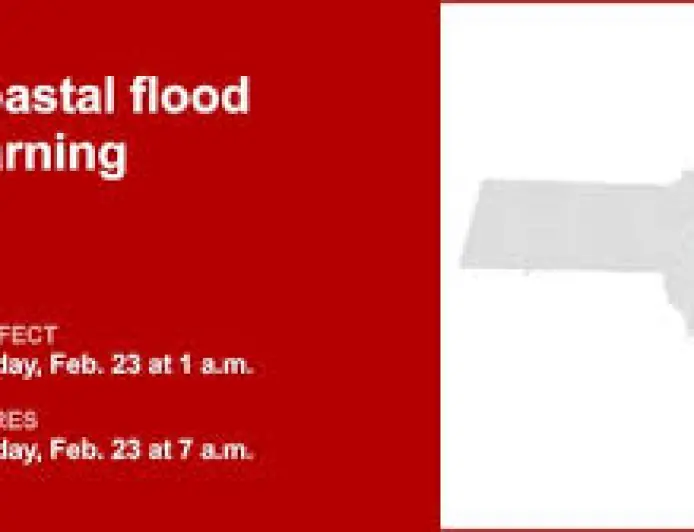 Coastal Flood Warning Upgraded for Four Massachusetts Counties; Separate Watch Covers Three More