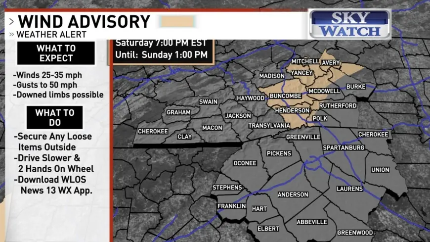 Wind advisory in effect as East Coast storm drives dangerous gusts and outages