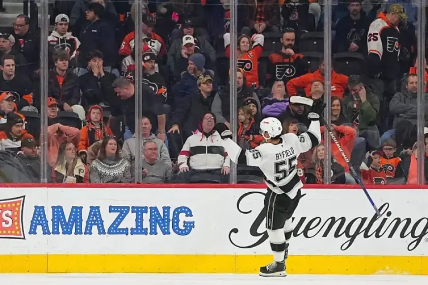 Kings Triumph Over Flyers 3-2 in OT, Led by Kopitar and Byfield