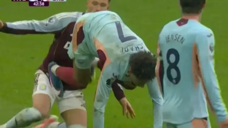 Kevin Schade Sees Red for Stamping on Matty Cash in Heated Clash