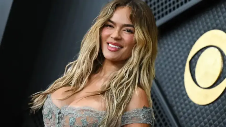 Karol G Stuns in Sheer Icy Blue Corset Gown at 2026 Grammys
