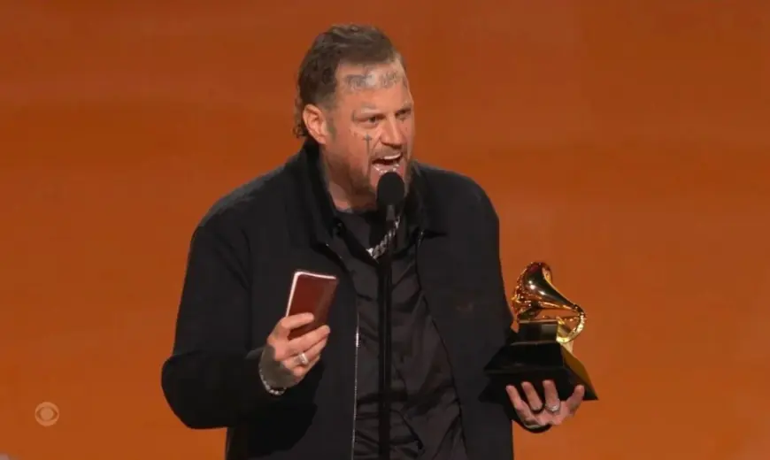 Jelly Roll wins three Grammys in 2026 and delivers an emotional speech about faith and family