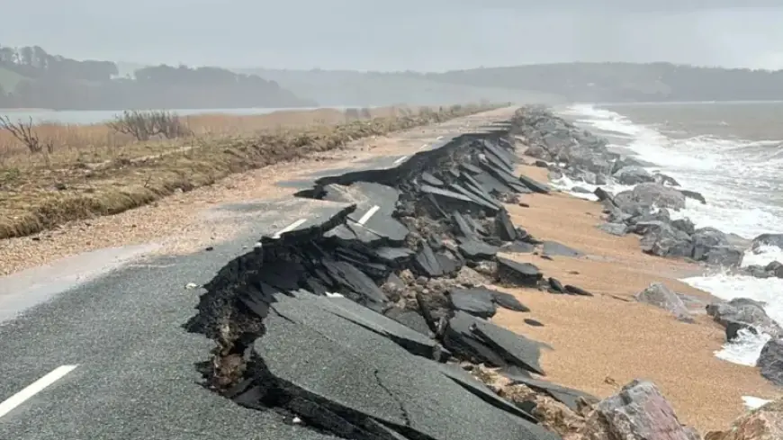 Devon Coastal Road Collapses Into the Sea