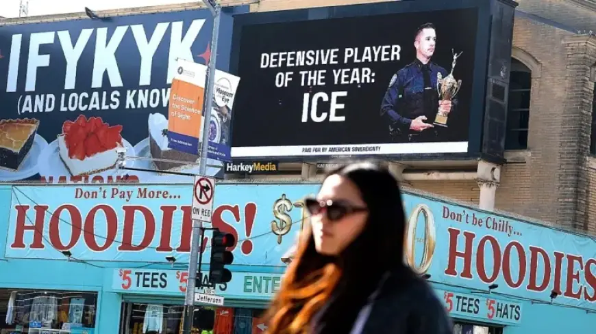 ICE Support Billboard Emerges in San Francisco Preceding Super Bowl LX