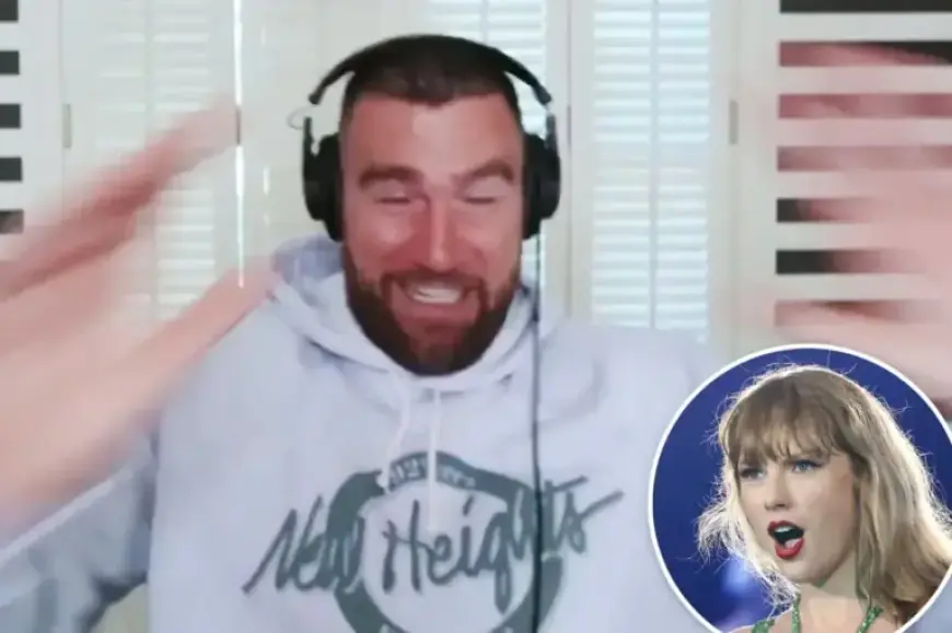 Travis Kelce Breaks Chair During Podcast, Jokes About Taylor Swift’s Reaction