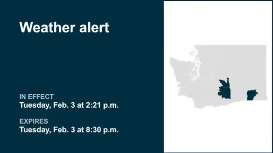 Weather Alert Issued for Kittitas Valley, Blue Mountains Until 1 A.M. Wednesday