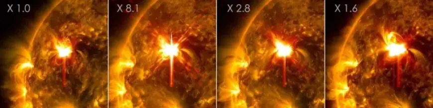 Sun Unleashes Four Powerful Solar Flares