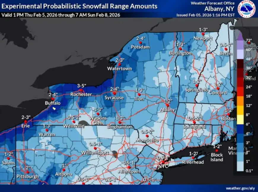 Central NY Faces Snow Advisory: Up to 7 Inches Expected