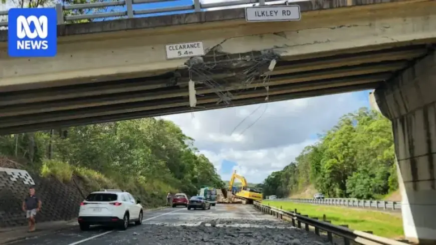 Excavator Hits Bridge, Blocking Bruce Highway on Sunshine Coast