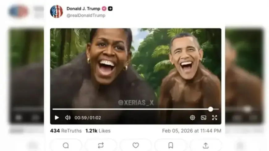 Trump Posts Racist Video Mocking Obamas on Truth Social